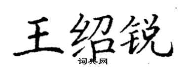 丁謙王紹銳楷書個性簽名怎么寫