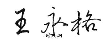 駱恆光王永格行書個性簽名怎么寫