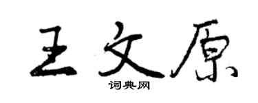 曾慶福王文原行書個性簽名怎么寫