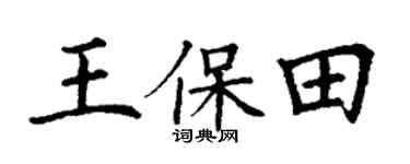 丁謙王保田楷書個性簽名怎么寫