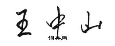 駱恆光王中山行書個性簽名怎么寫