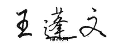 駱恆光王蓬文行書個性簽名怎么寫