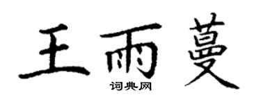 丁謙王雨蔓楷書個性簽名怎么寫