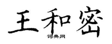 丁謙王和密楷書個性簽名怎么寫