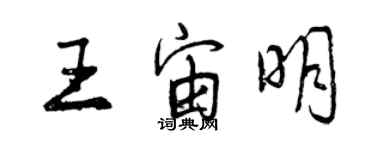 曾慶福王宙明行書個性簽名怎么寫