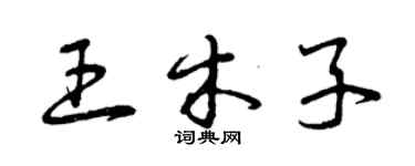 曾慶福王木子草書個性簽名怎么寫