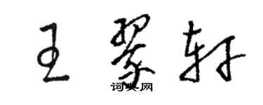 駱恆光王翠軒草書個性簽名怎么寫