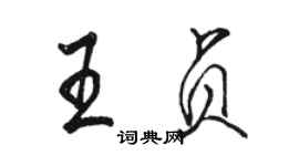 駱恆光王貞行書個性簽名怎么寫