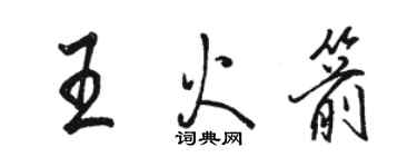 駱恆光王火箭行書個性簽名怎么寫