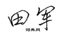 駱恆光田軍行書個性簽名怎么寫