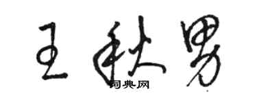 駱恆光王秋男草書個性簽名怎么寫