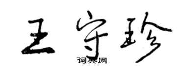 曾慶福王守珍行書個性簽名怎么寫