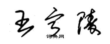 朱錫榮王寧陵草書個性簽名怎么寫