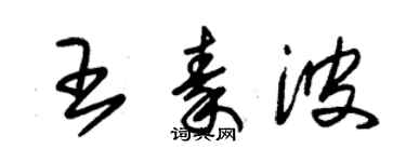 朱錫榮王秦波草書個性簽名怎么寫