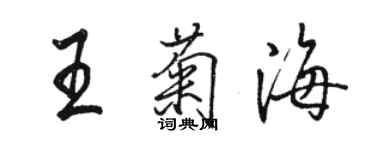 駱恆光王菊海行書個性簽名怎么寫