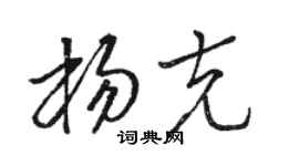 駱恆光楊克草書個性簽名怎么寫