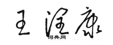 駱恆光王潤康草書個性簽名怎么寫