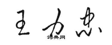 駱恆光王力忠草書個性簽名怎么寫