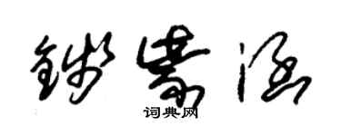 朱錫榮錢紫涵草書個性簽名怎么寫