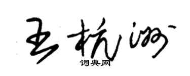 朱錫榮王杭洲草書個性簽名怎么寫