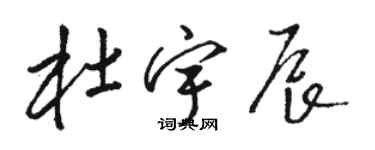 駱恆光杜宇辰草書個性簽名怎么寫