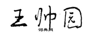 曾慶福王帥園行書個性簽名怎么寫