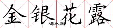 丁謙金銀花露楷書怎么寫