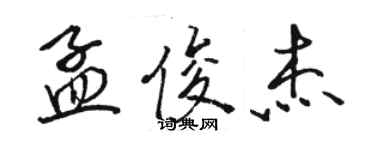 駱恆光孟俊傑行書個性簽名怎么寫