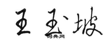 駱恆光王玉坡行書個性簽名怎么寫