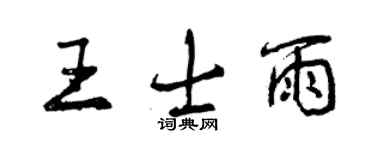 曾慶福王士雨行書個性簽名怎么寫