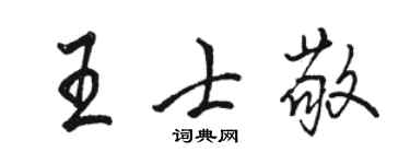 駱恆光王士敬行書個性簽名怎么寫