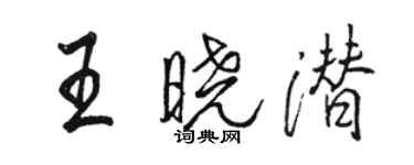 駱恆光王曉潛行書個性簽名怎么寫