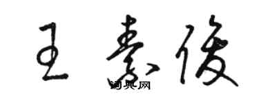 駱恆光王素俊草書個性簽名怎么寫