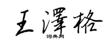 王正良王澤格行書個性簽名怎么寫