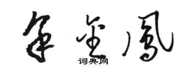 駱恆光余金鳳草書個性簽名怎么寫