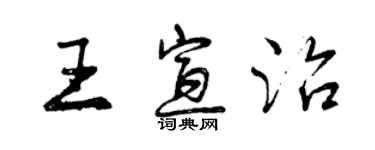 曾慶福王宣治行書個性簽名怎么寫