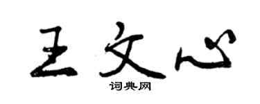 曾慶福王文心行書個性簽名怎么寫