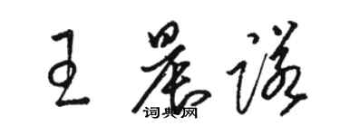 駱恆光王晨諾草書個性簽名怎么寫