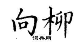 丁謙向柳楷書個性簽名怎么寫