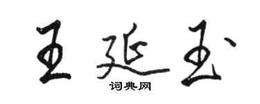 駱恆光王延玉行書個性簽名怎么寫