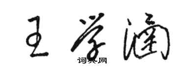 駱恆光王學涵草書個性簽名怎么寫