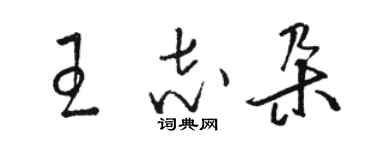 駱恆光王志朵草書個性簽名怎么寫