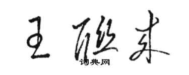 駱恆光王聯來草書個性簽名怎么寫