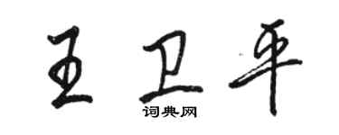 駱恆光王衛平行書個性簽名怎么寫
