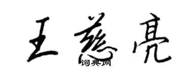 王正良王慈亮行書個性簽名怎么寫
