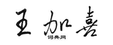 駱恆光王加喜行書個性簽名怎么寫