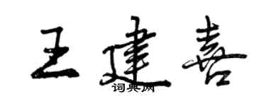 曾慶福王建喜行書個性簽名怎么寫