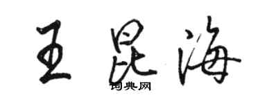 駱恆光王昆海行書個性簽名怎么寫