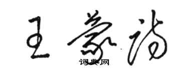 駱恆光王蒙詩草書個性簽名怎么寫