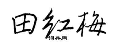 王正良田紅梅行書個性簽名怎么寫